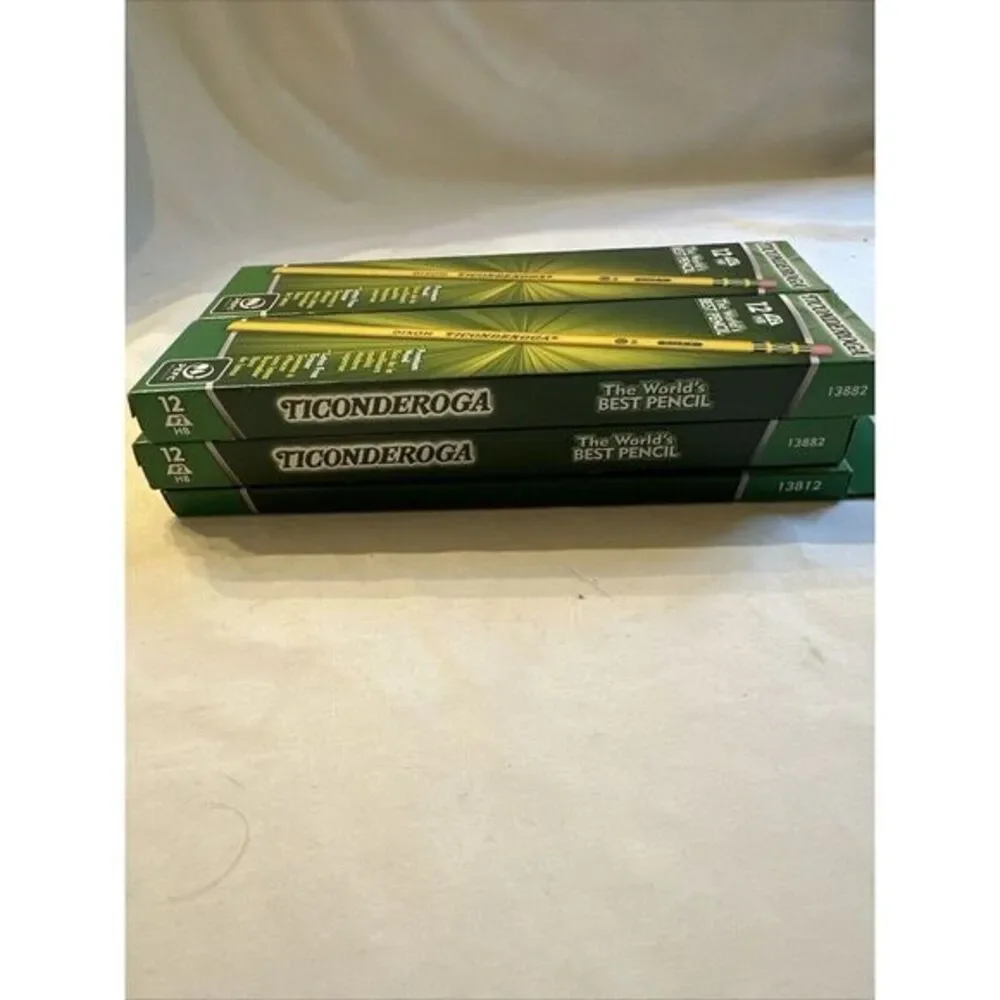 Dixon Ticonderoga Woodcase Pencils‎   Soft Yellow Barrel Barrel 12/Box Lot Of 5